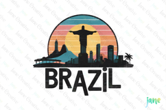 Brazil Retro Cityscape Sublimation Clipart Product Image 1