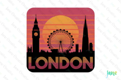 London Retro Cityscape Sublimation Clipart Product Image 1