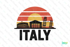 Italy Retro Cityscape Sublimation Clipart Product Image 1