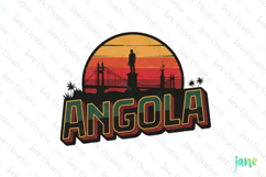 Angola Retro Cityscape Sublimation Clipart Product Image 1