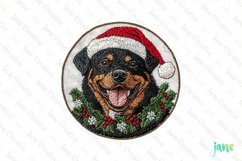 Embroidered Christmas Rottweiler Dog Ornament Clipart Product Image 1
