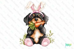 Easter Bunny Rottweiler Dog Clipart Product Image 1