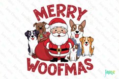 Merry Woofmas Santa Claus Quotes Sublimation Clipart Product Image 1