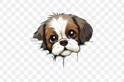 Baby Shih Tzu Dog Peeking Sublimation Clipart Product Image 2