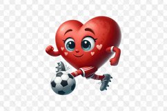 Cartoon Soccer Heart Character Clipart Product Image 2