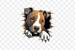 Baby Staffordshire Bull Terrier Dog Peeking Clipart Product Image 2