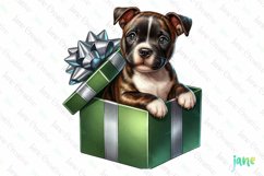 Staffordshire Bull Terrier Christmas Clipart Product Image 1