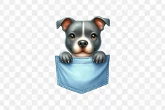 Staffordshire Bull Terrier Dog In Pockets Clipart Product Image 2