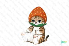 Strawberry Cat Clipart Sublimation Product Image 1