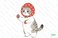 Strawberry Cat Clipart Sublimation Product Image 1
