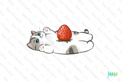 Strawberry Cat Clipart Sublimation Product Image 1