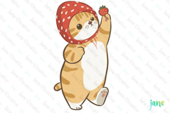 Strawberry Cat Clipart Sublimation Product Image 1