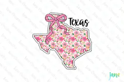 Texas Floral Coquette PNG - 50 States Design Product Image 1