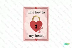 The Key To My Heart Valentine's Illustration Card Product Image 1