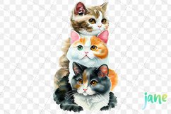 Cute Cats Watercolor Sublimation Clipart Product Image 6