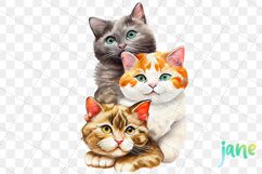 Cute Cats Watercolor Sublimation Clipart Product Image 4