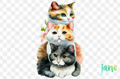 Cute Cats Watercolor Sublimation Clipart Product Image 3