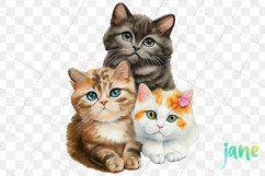 Cute Cats Watercolor Sublimation Clipart Product Image 2