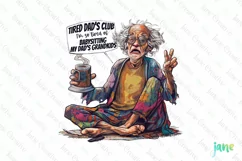 Tired Dad's Club Funny Dad Quote Clipart Product Image 1