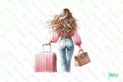 Travel Girl Clipart Sublimation Clipart Product Image 1