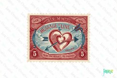 Valentine Post Stamps Sublimation Product Image 1