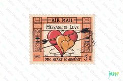 Valentine Post Stamps Sublimation Product Image 1