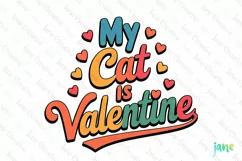 My Cat Is My Valentine PNG Clipart Product Image 1