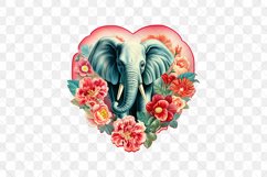 Vintage Elephant With Rose Flowers Clipart Product Image 2