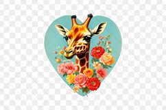 Vintage Giraffe With Rose Flowers Clipart Product Image 2