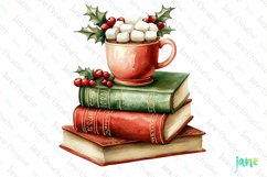 Vintage Book Christmas Sublimation PNG Product Image 1