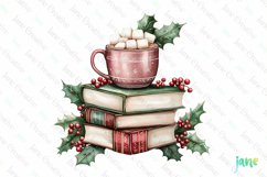 Vintage Book Christmas Sublimation PNG Product Image 1