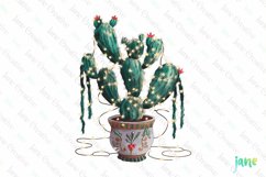 Vintage Christmas Cactus Clipart Product Image 1