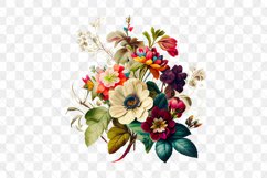 Vintage Flowers Watercolor Sublimation Clipart Product Image 2