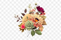 Vintage Flowers Watercolor Sublimation Clipart Product Image 5