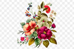 Vintage Flowers Watercolor Sublimation Clipart Product Image 7