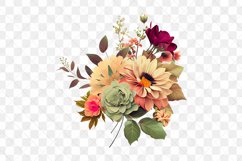 Vintage Flowers Watercolor Sublimation Clipart Product Image 9