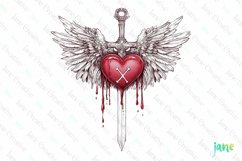 Vintage Heart Clipart Sublimation Product Image 1