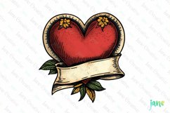 Vintage Heart Clipart Sublimation Product Image 1