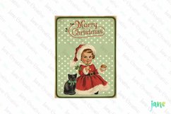 Vintage Kids At Christmas Clipart Product Image 1