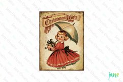 Vintage Kids At Christmas Clipart Product Image 1