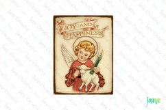 Vintage Kids At Christmas Clipart Product Image 1