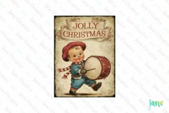 Vintage Kids At Christmas Clipart Product Image 1