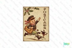 Vintage Kids At Christmas Clipart Product Image 1