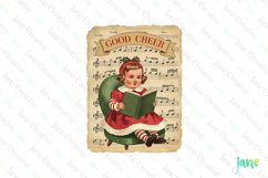 Vintage Kids At Christmas Clipart Product Image 1