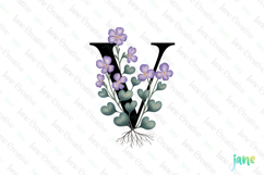 Violet Letter V Clipart Product Image 1