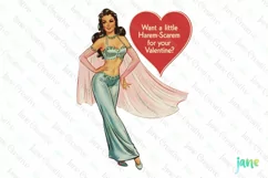 Want a Little Harem-Scarem for You Valentine Vintage PNG Product Image 1