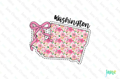 Washington Floral Coquette PNG - 50 States Design Product Image 1