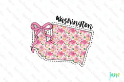 Washington Floral Coquette PNG - 50 States Design Product Image 1