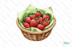 Watercolor Strawberry Clipart PNG Product Image 1