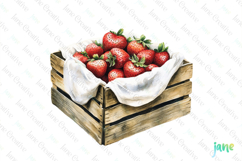 Watercolor Strawberry Clipart PNG Product Image 1